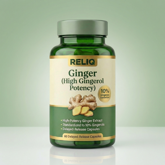 Ginger (High Gingerol Potency) by Reliq Formula Designed to Support Liver Health and Reduce Inflammation