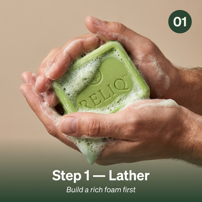 Lather and cover the full affected zone