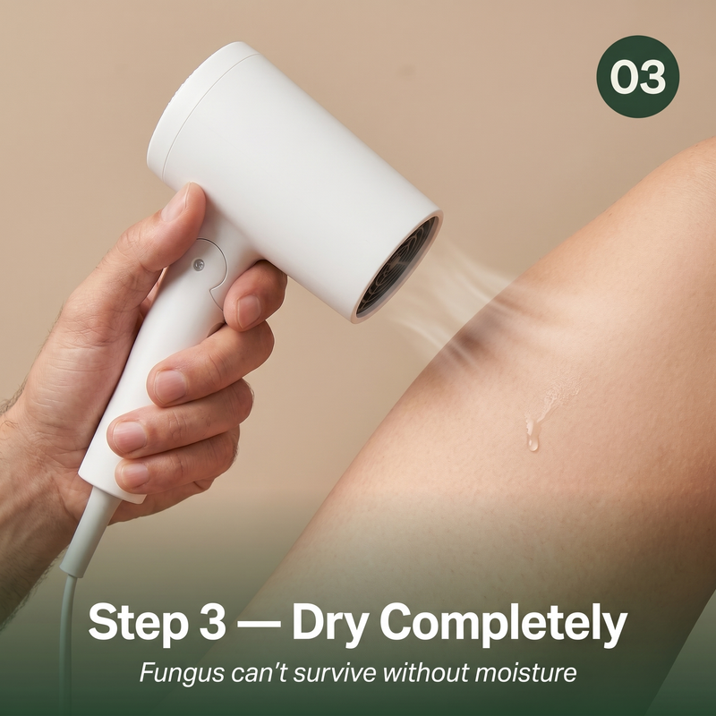 Rinse, then dry completely