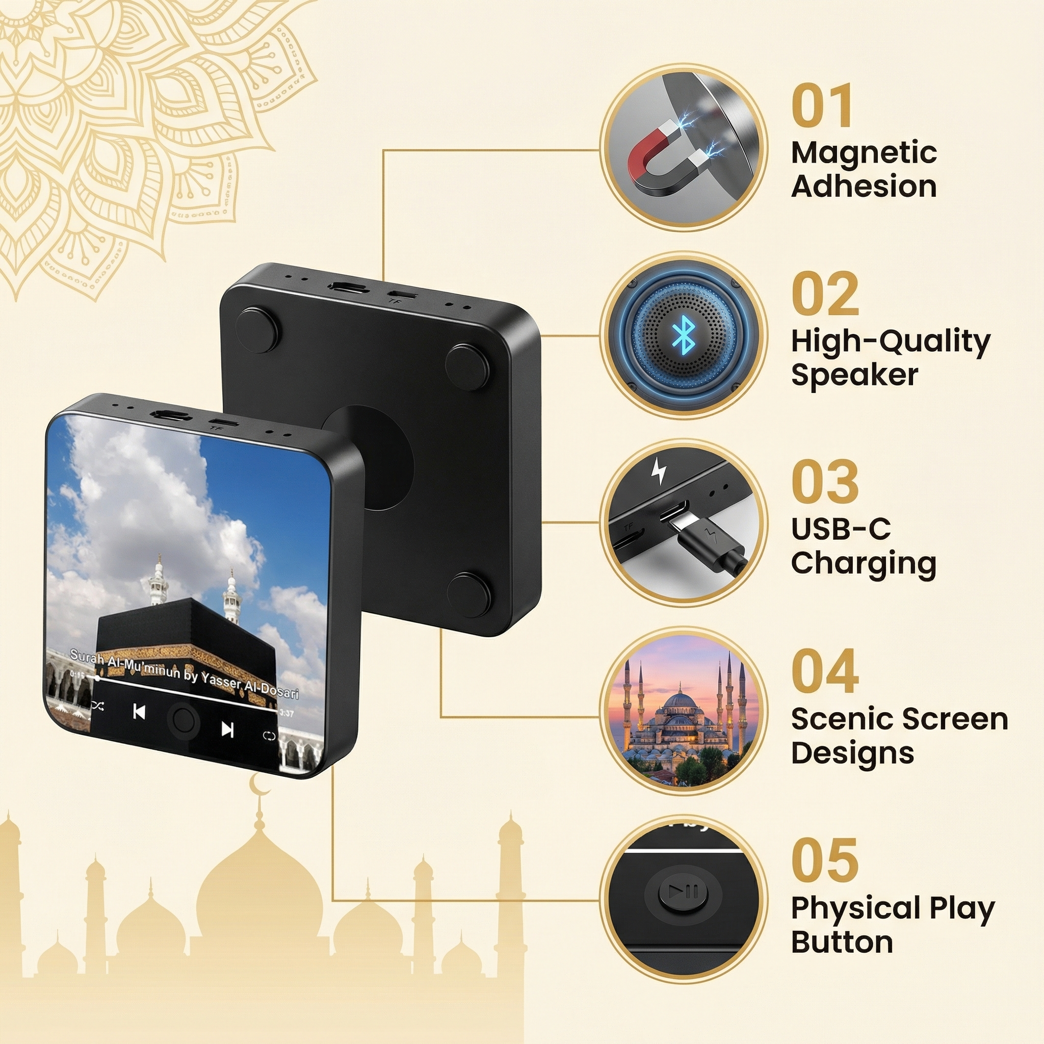 Qur’an Verses Fridge Magnets – Mini Islamic Reminders with Daily Ayah & Surah